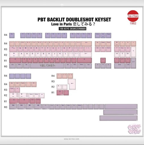 太豪 - 巴黎之戀 - 雙色PBT/背光/140鍵帽/2拔鍵