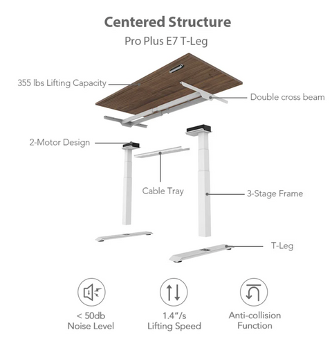 PRO V STANDING DESK-Oak_Black (E7-01B)