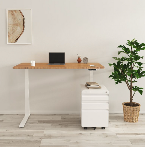 PRO V STANDING DESK-Walnut_White (E7-02W)