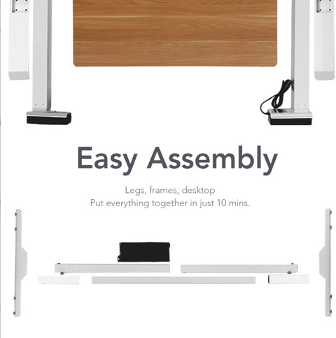 V Standing Desk - White_Black (EC3-02B)