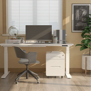 V Standing Desk - Black_White (EC3-03W)