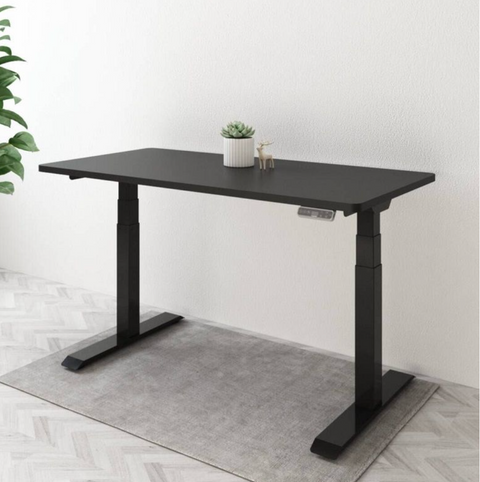 V Standing Desk - Oak_Black (EC3-01B)