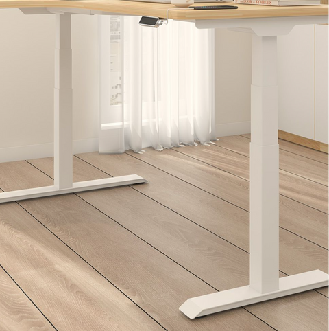 L-SHAPED 2-LEGS UP STANDING DESK - WHITE (E1L-02W)