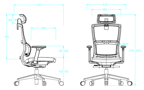 KH-233A 人體工程學椅 帶滑動座板 - KLT Furniture