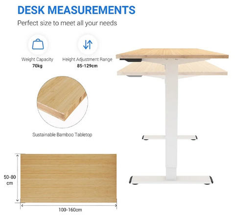 UP STANDING DESK-BLACK_WHITE (E1-04W)