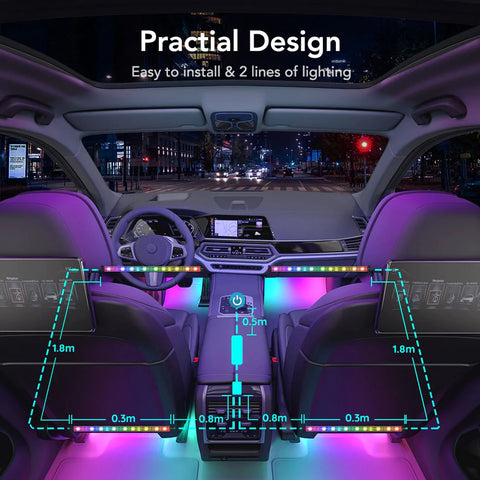 Govee RGBIC Interior Car Lights （30 Scene Mode + 4 Music Mode)-With Remote Control