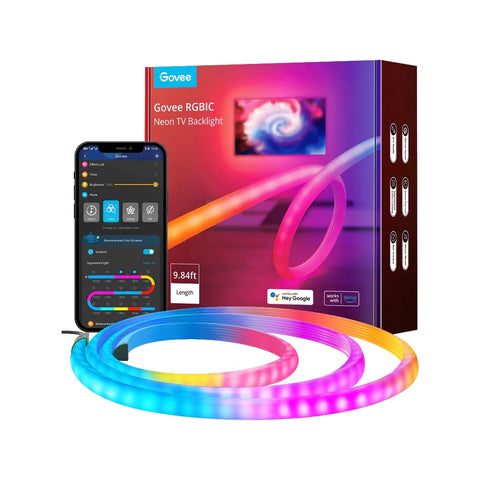 Govee RGBIC Neon TV Backlight LED Strip Light Suitable 電視LED背光燈帶 for 48-55 inch (four sides), 65-75 (three sides)