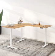 L-Shaped Up Standing Desk - Oak_White (E7L-01W)