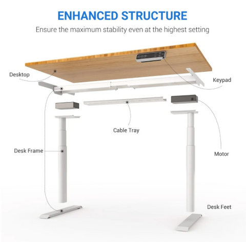 OVAL UP STANDING DESK-OAK_BLACK (E8-01B)