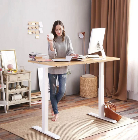 PRO V STANDING DESK-Walnut_White (E7-02W)