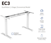 V Standing Desk - Oak_White (EC3-01W)