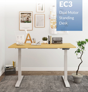 V Standing Desk - Oak_White (EC3-01W)