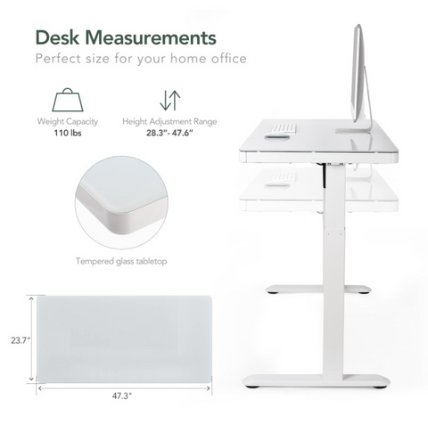 UP-IN-ONE STANDING DESK WITH DRAWER (WOODEN) - White (EW8-02W)