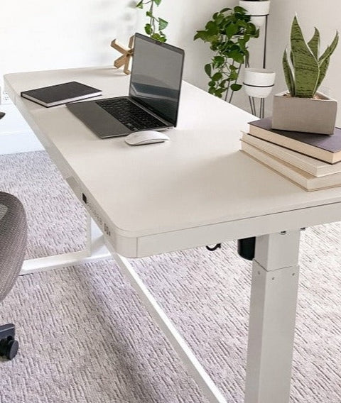 UP-IN-ONE STANDING DESK WITH DRAWER (WOODEN) - White (EW8-02W)