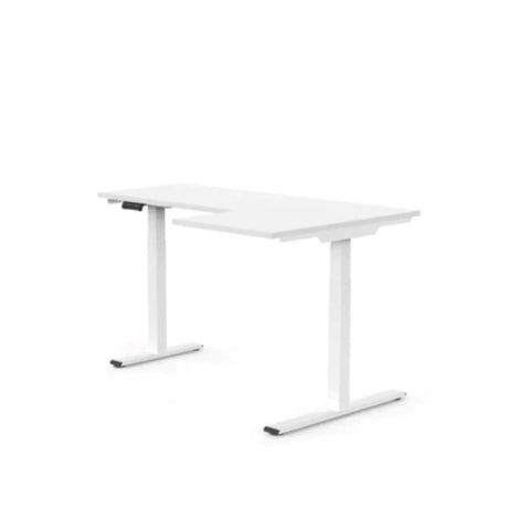 L-SHAPED 2-LEGS UP STANDING DESK - WHITE (E1L-02W)